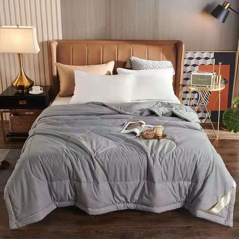 100% Mulberry Silk Quilt Summer Blank Spring Skin Friendly Cotton Embossed Thin Quilt Core Children Twin Queen Bedding Set summer quilt,summer quilt set,silk quilt