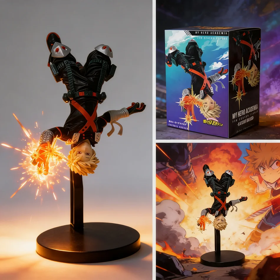 22 cm My Hero Academia Anime Peripheral Hero Bakugou Katsuki Actionfiguren PVC Modell Dekor Sammlerstatue Spielzeug Weihnachtsgeschenk