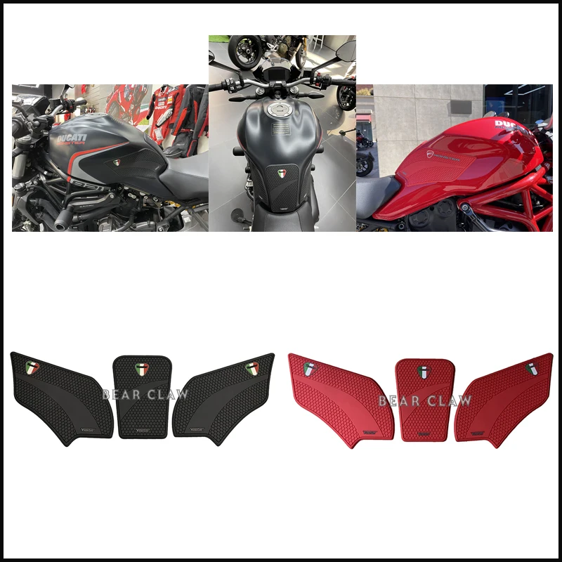 

For Ducati Monster 821 fuel tank paste speed anti slip paste side paste High quality Motorcycle Tank Traction Side Pad 2021 NEW