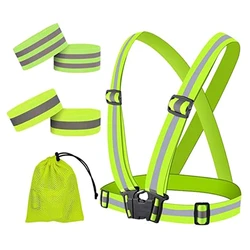 Gilet de sécurité réfléchissant, gilet de course à haute visibilité, brassards de course réfléchissants, bandes réfléchissantes pour les coureurs, bande réfléchissante 