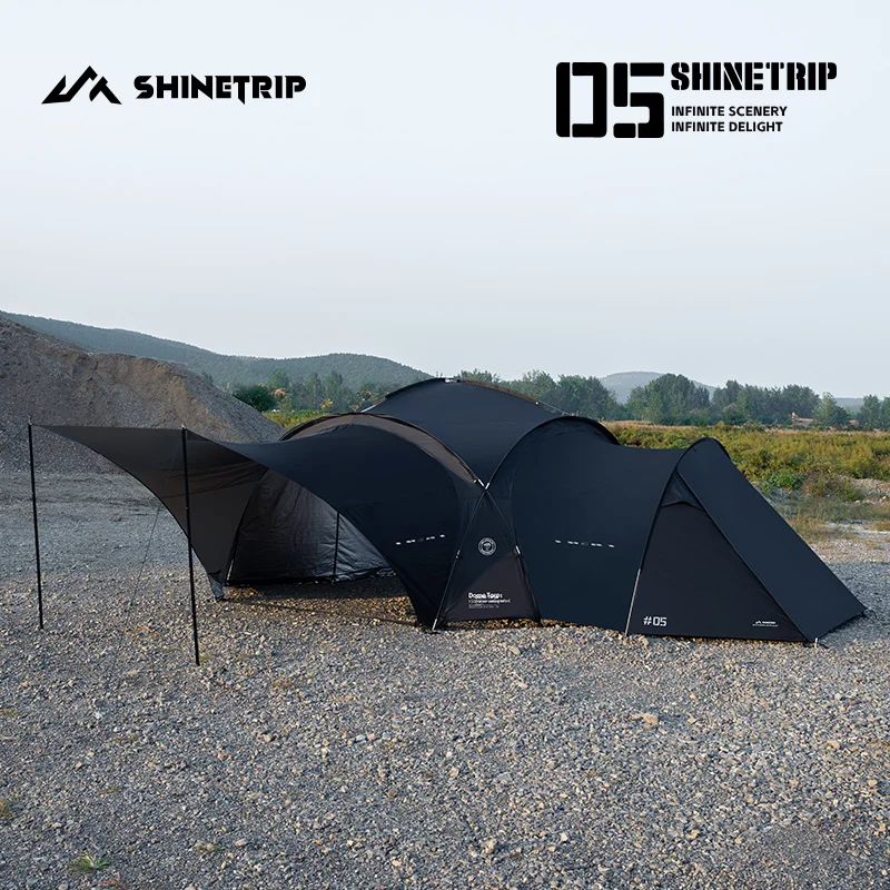 ShineTrip Outdoor Silver Coated Canopy Rainproof And Sunscreen Self-driving PU3000MM Waterproof Camping Sunshade Tent Dome