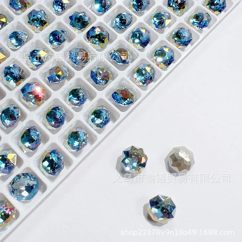 10 Stück K9 hochwertige 8 x 8 mm acht Seiten rosenförmige Nagelkunst-Dekorationen für trendige Nägel – Detail 10