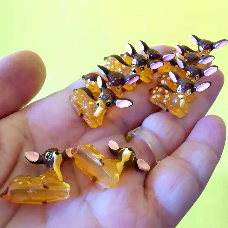 Deer Miniatures Fairy Garden Gnome Moss Terrarium Decor Crafts Bonsai DIY Doll House Figurine Model Toy 10 pcs miniature duck figurines miniature ornament miniature figurines