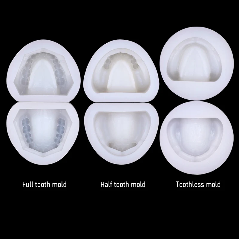 

2Pcs Dental Silicone Plaster Model Rubber Base Mould Former Base Tongue Dental Lab Tools Gypsum Carving White