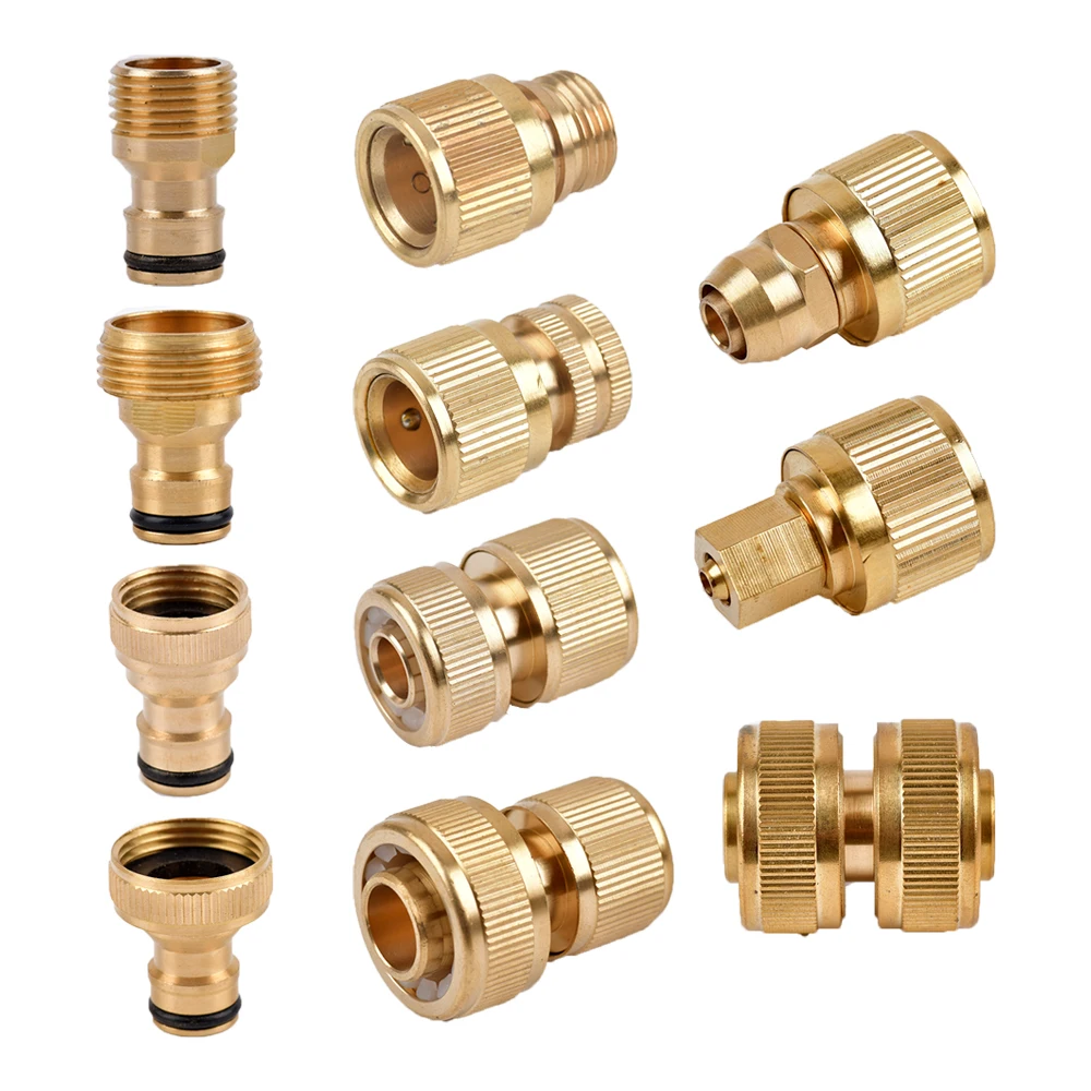 Garden Hose Connectors 1/2 3/4" Thread Quick Connector Brass Faucet