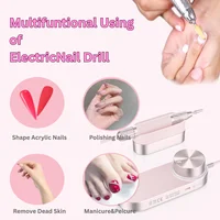 (Grande dépôt) perceuse à ongles électrique professionnelle tour manucure coupe Machine flottante pour ongles sans brosse forte Recharge 6