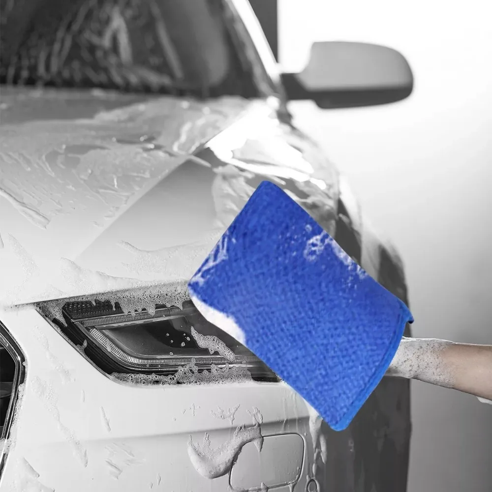 2Pcs Blue Magic Clay Mitt Glove Polish Microfiber Clay Bar Detailing Glove Stain Removal Cloth Car Beauty Cleaning Cloth