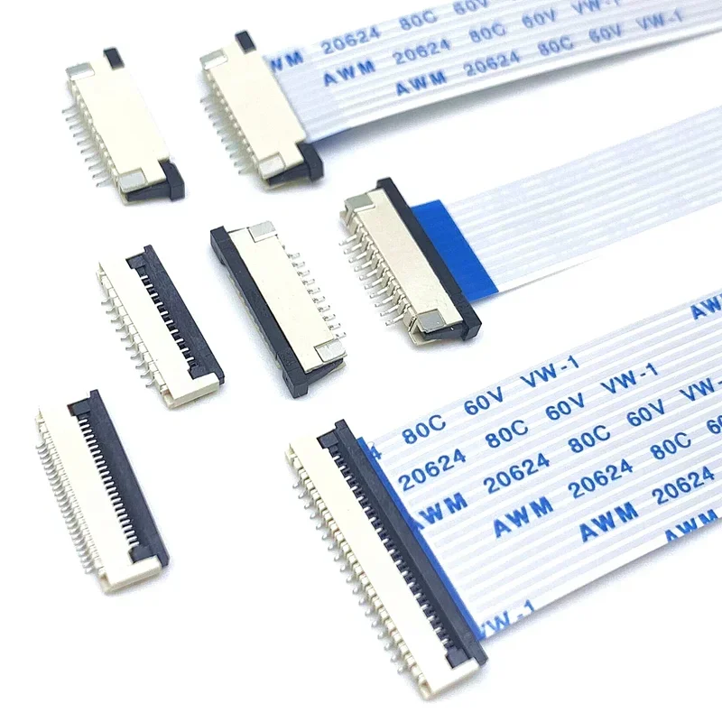 10PCS Flat Flexible Cable FFC FPC AWM 20624 80C 60V VW-1 FFC-0.5MM 1.0MM 4/5/6/8/10/12/14/16/18/20/24/26/30/32 Pin touch screen extension cable