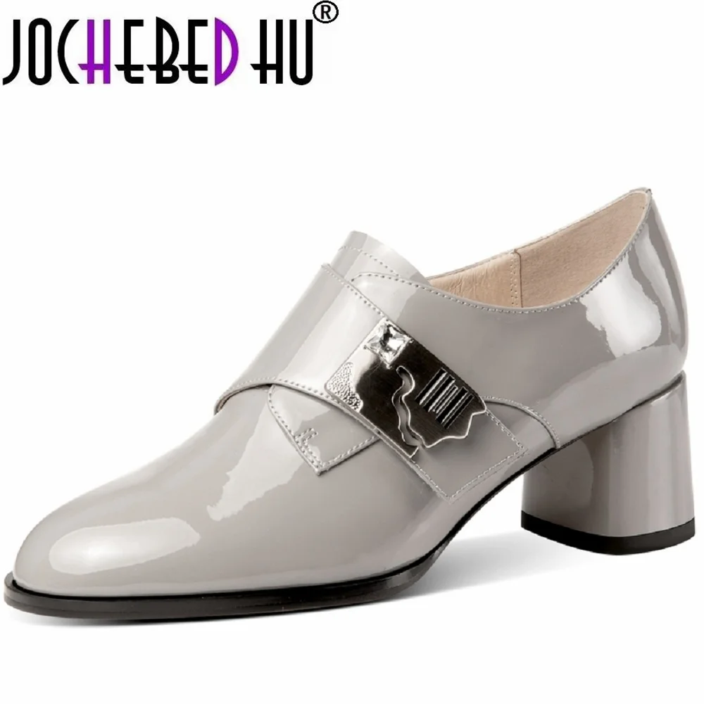 

【JOCHEBED HU-】High Quality Soft Genuine Leather High Heel Shoes Pointed Toe Commute Fashion Office Work Women Heels Shoes 33-43