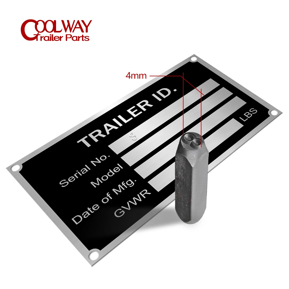 4MM Steel Die Metal Punch Stamping Kit With Trailer ID Tag Plate With Sticker Number Letter Alphabet Stamps Tools