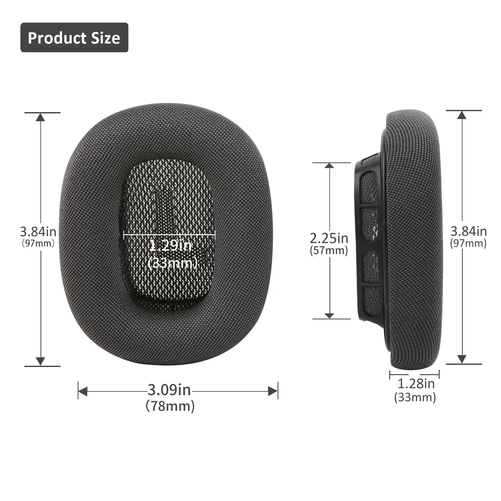 Ear Cushions for Apple AirPods Max Headphones, Mesh Fabric Replacement Ear Pads Cover with Memory Foam and Magnet