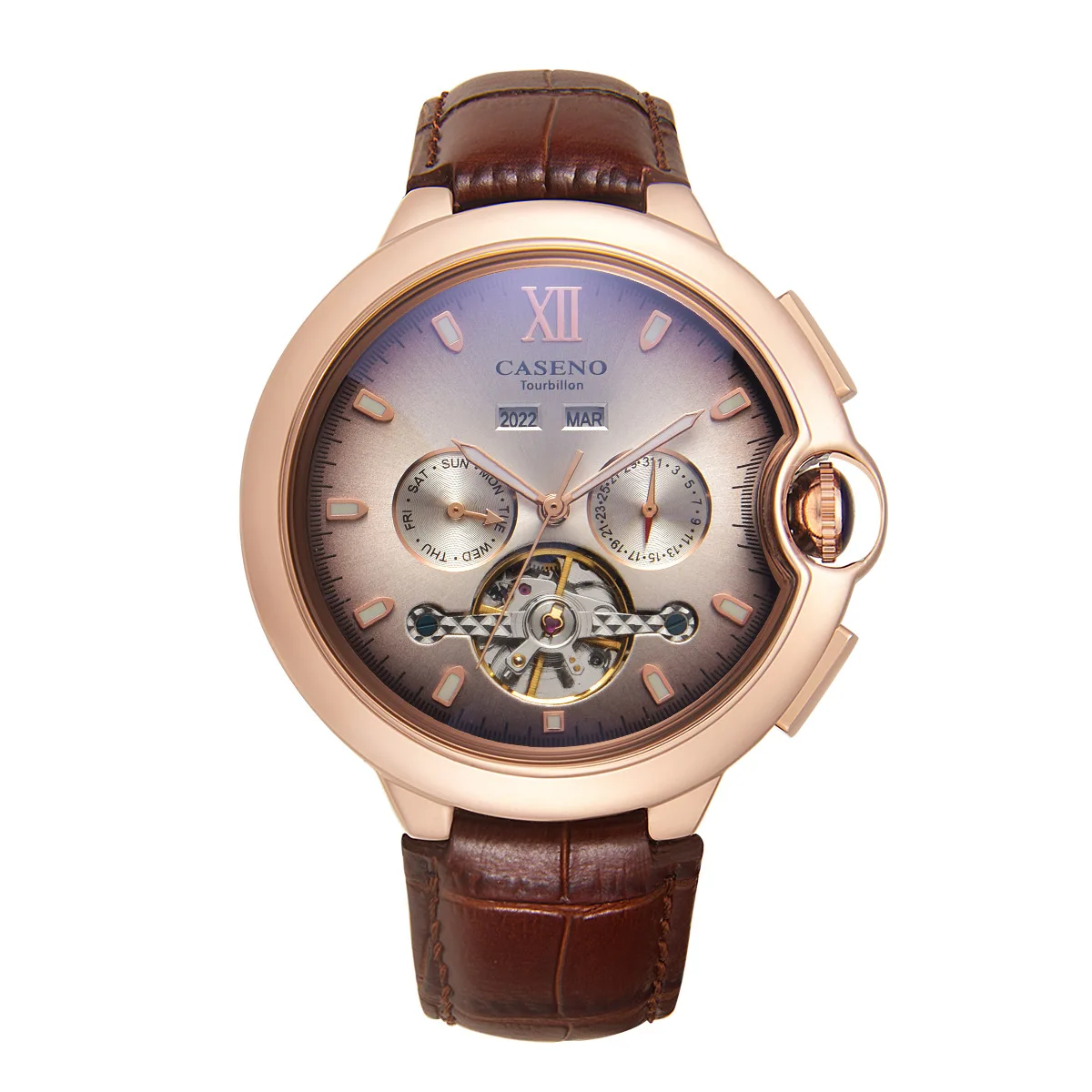 

Luxury men's watch fully automatic perpetual calendar night light tourbillon mechanical belt men's mechanical watch