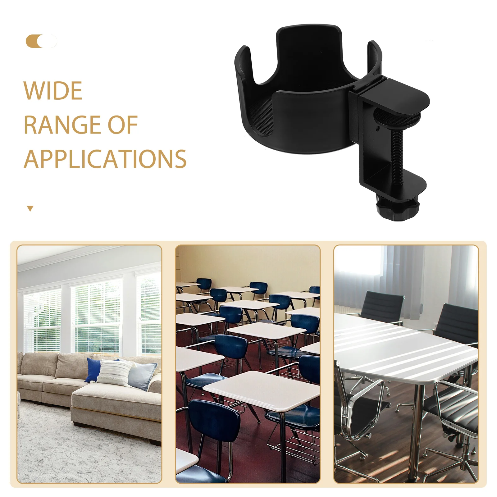 Deskside Water Cup Holder Clip on Fold Table Stand Office Supplies Abs for Clamp Travel