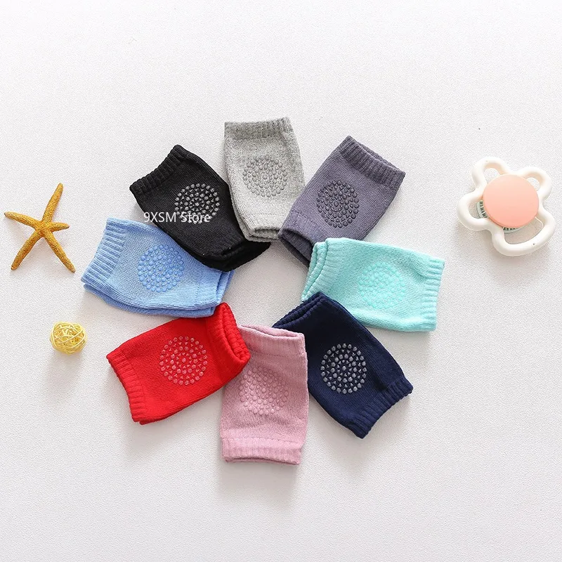 1Pairs Baby Knee Pads Toddler Crawling Anti-Slip Solid Infant Boys Girls Elbow Cushion Pad Safety Protector Toddler Leg Warmer