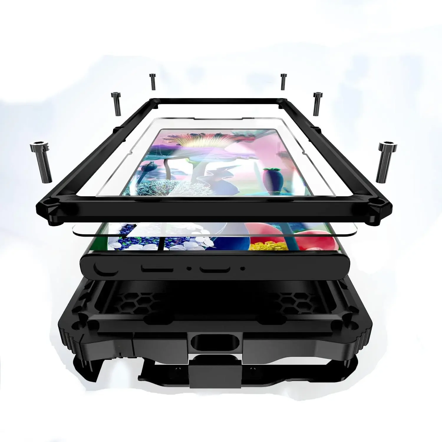 For Samsung S24 S23 S22 Ultra Military Aluminum Metal Hard Armor Case Screw Bumper Shockproof Cover With Screen Lens Protection