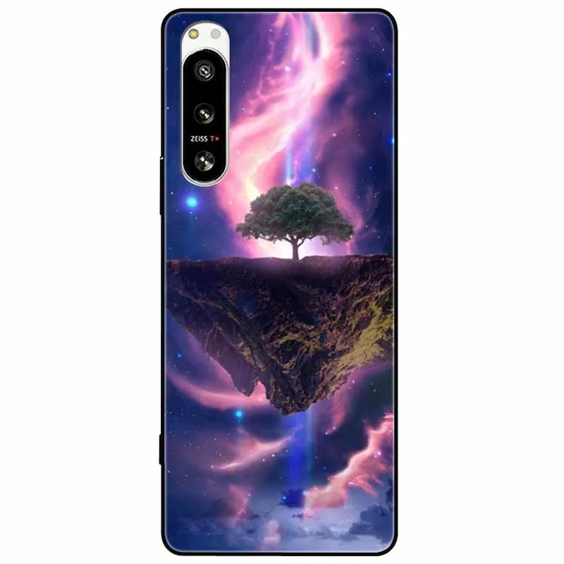 Soft Black Silicone Forest Painted Phone Back Cover TPU Coque
