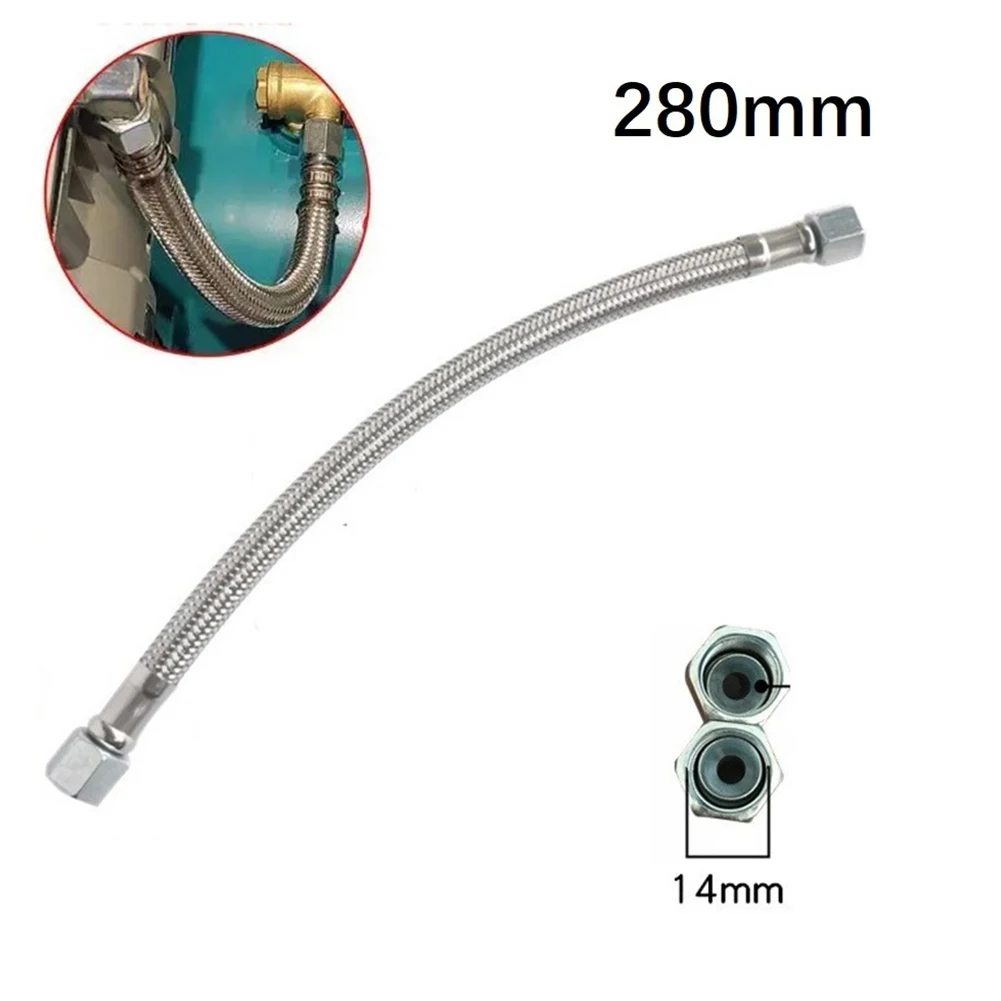 

280mm Air Compressor Flexible Hose Stainless Steel Air Pump Check Valve Connecting Pipe Compressor Accessories