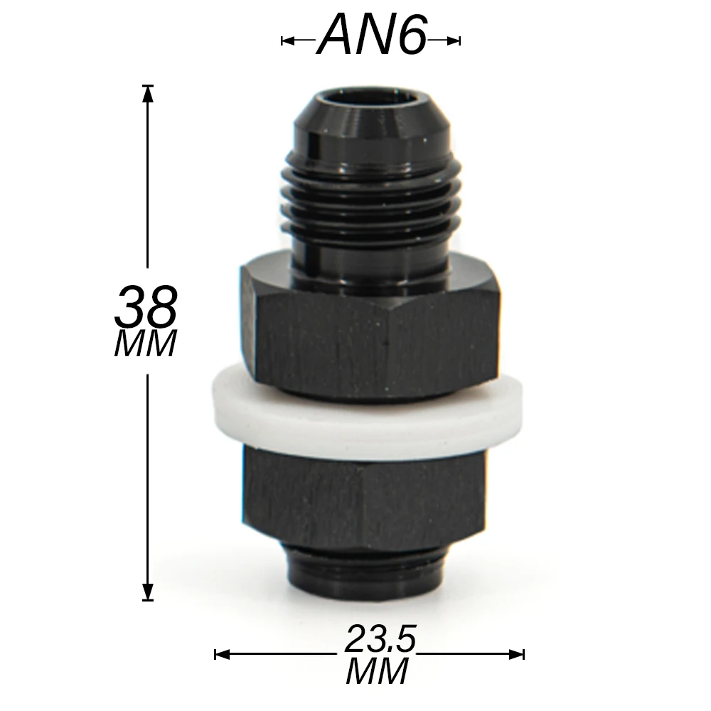 Aluminum fuel cell bulkhead fitting AN6 AN8 AN10 accessories black fuel cell bulkhead adapter fitting