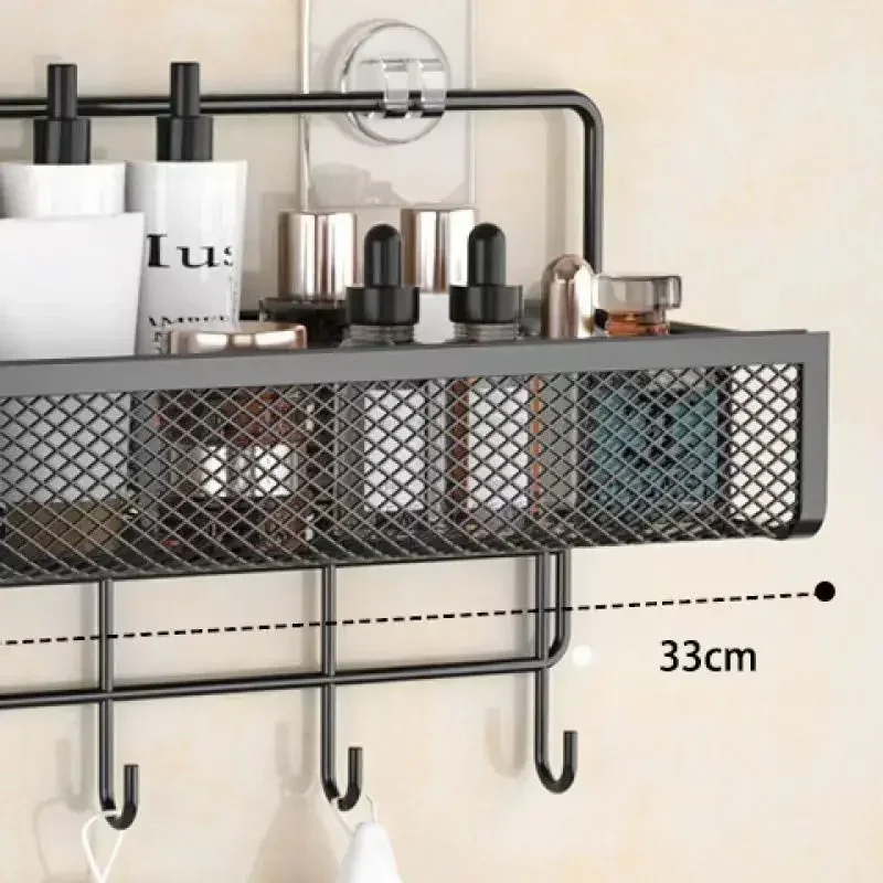 Storage Rack Portable Hanging Wall-mounted No-drilling Bathroom Onion Garlic Seasoning Organizer Kitchen Storage Basket Moisture