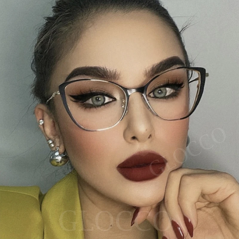 Retro Triangle Cat Eye Anti Blue Light Glasses Women Men High Quality Metal  Frame Reading Glasses Computer Optical Hyperopia +2 - AliExpress