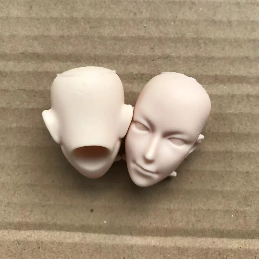 New White Skin Bald Doll Head Obitsu Doll Accessories Blank Face Man Lady 1/6 Size DIY Painting Learning Makeup Doll Heads