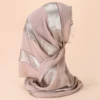 Middle Eastern New Gold Craft Fabric Splice Chiffon Handmade Diamond Decoration Versatile Muslim Women's Headband Scarf Hijab 2