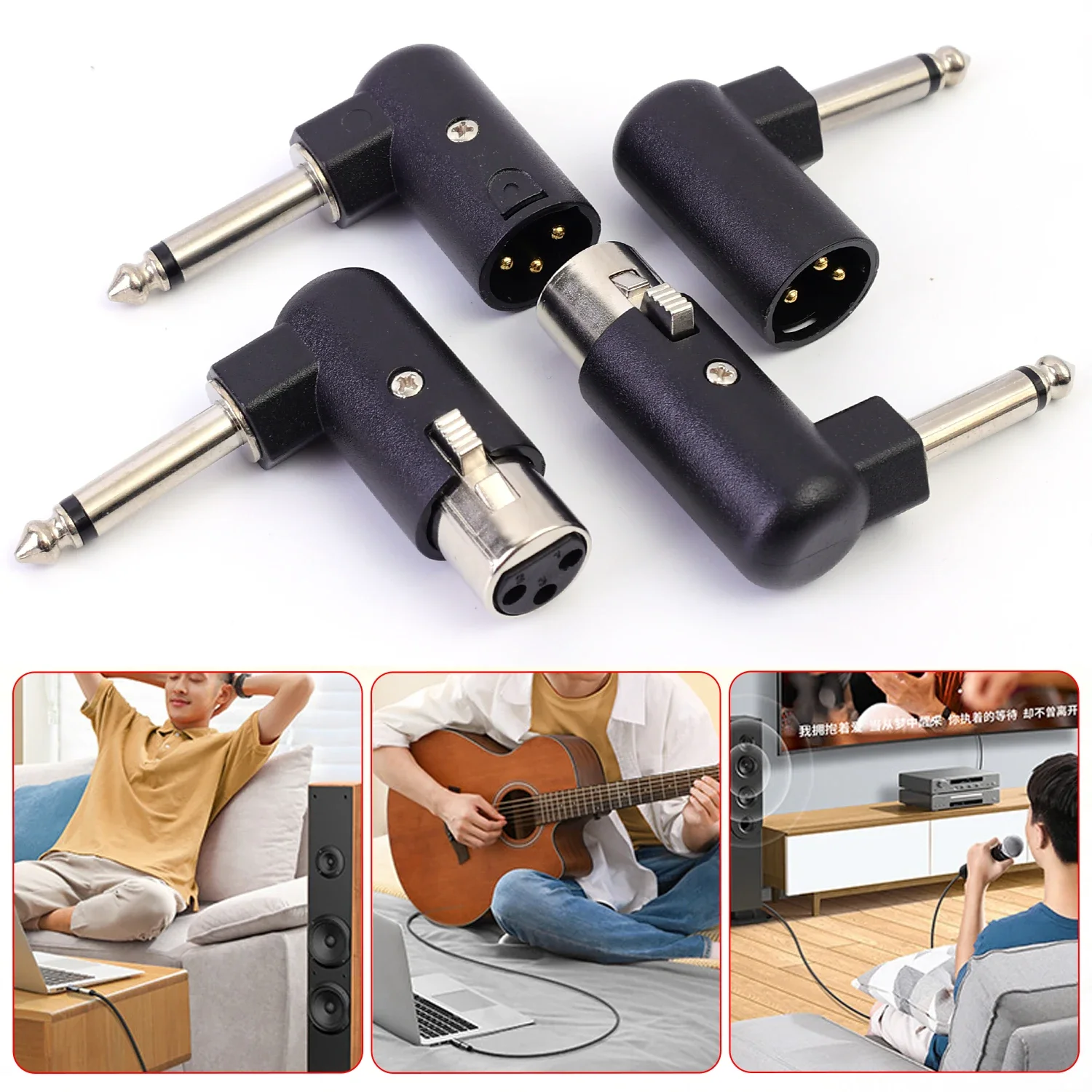 6.35mm FeMale to XLR 3Pin Male Audio Plug Converter Adapter Connector for Headphone Microphone Power Amplifier Guitar Speakers