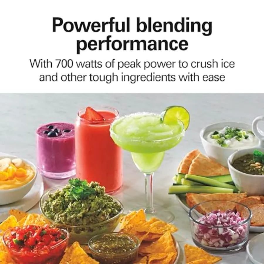 Hamilton Beach Power Elite Blender for Smoothies with 3-Cup Vegetable Chopper Mini Food Processor 40oz Glass Jar 12 Functions f
