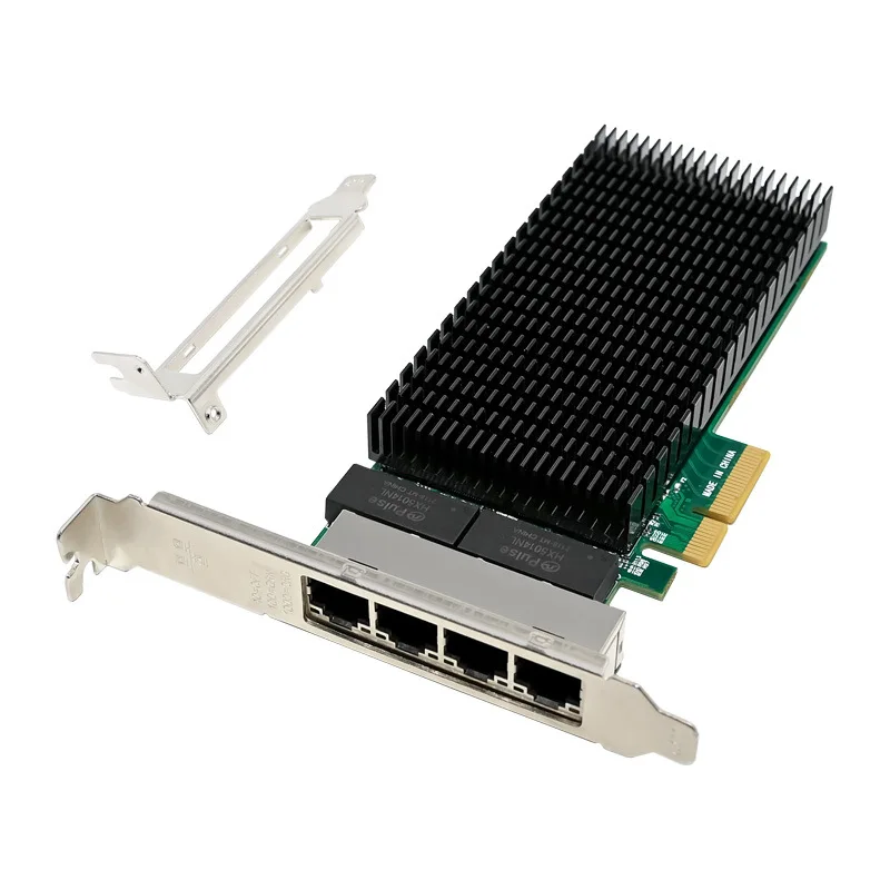 PCIe X4 I210-T4 기가비트 쿼드 포트 RJ45 구리 트위스트 페어 케이블 산업용 카메라 비전 네트워크 카드