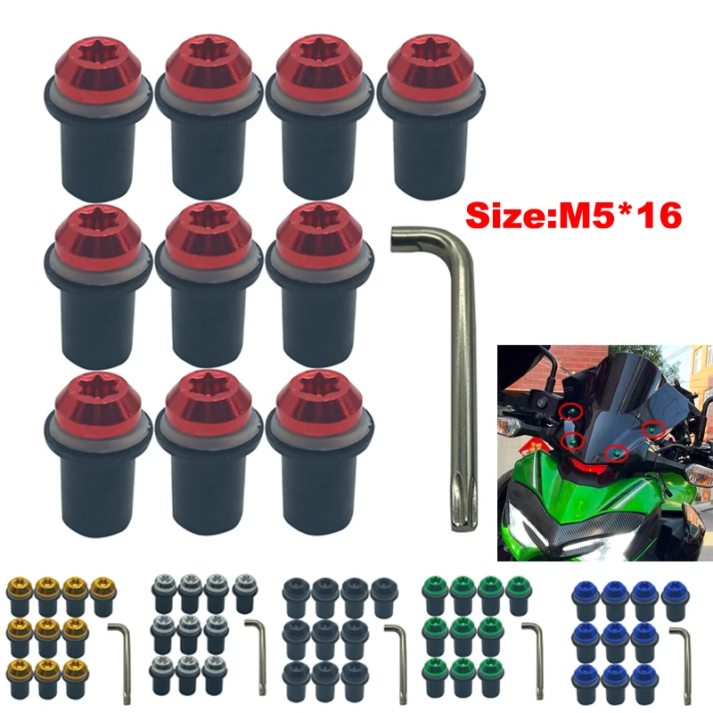 10-Piece Windscreen Bolt Kit For Honda CBR600 F3/F4i & CBR900/929 - Silver Aluminum 4 thumbnail image