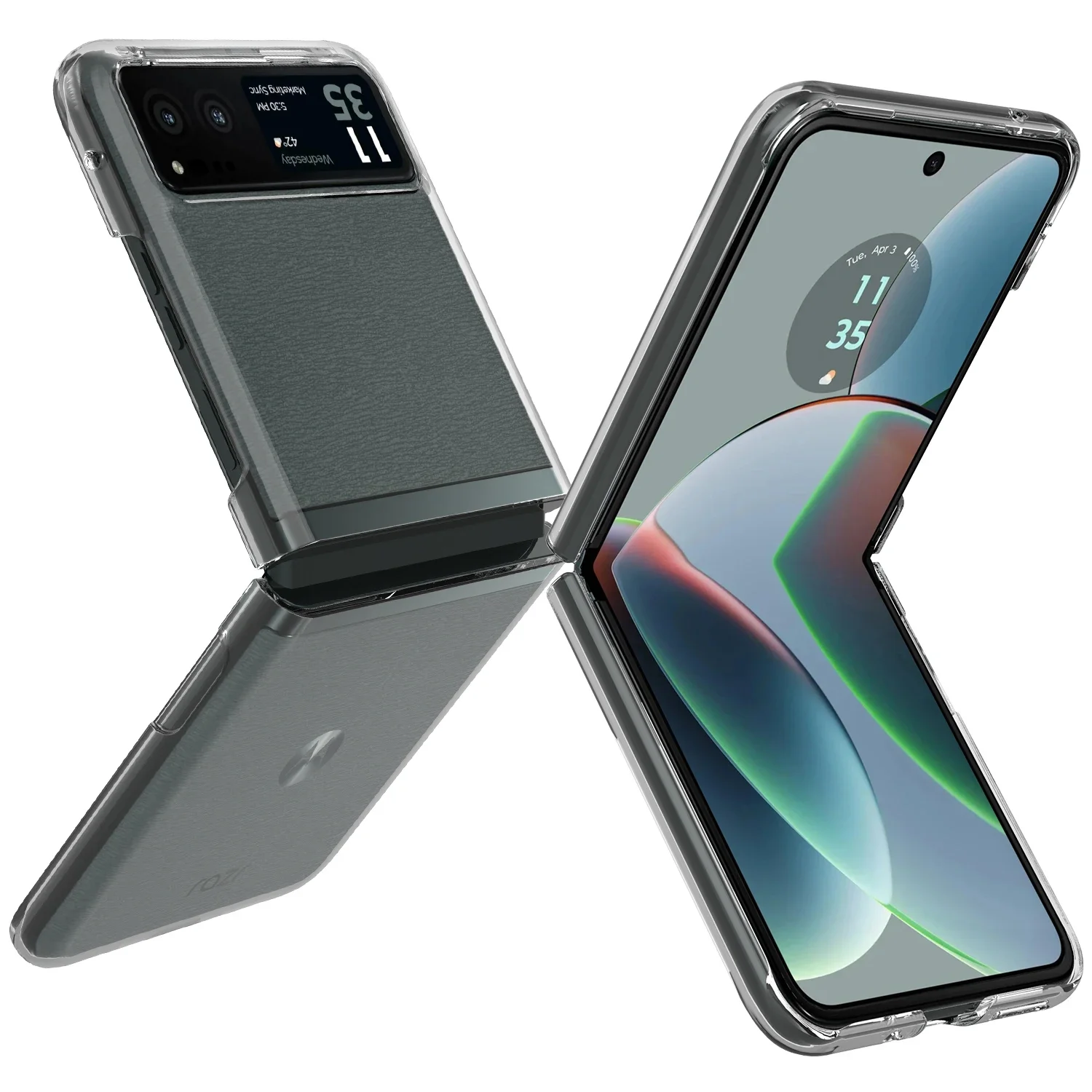 High Transparency Ultra-Thin Shockproof Folding Hard Acrylic Back Case - Clear