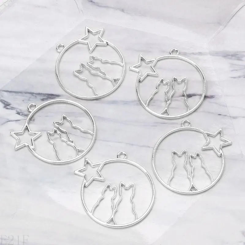 E21F 5 PCs Offene Lünette Einstellung Moon für Katzenrahmen UV -Anhänger für DIY -Schmuck – Detail 8