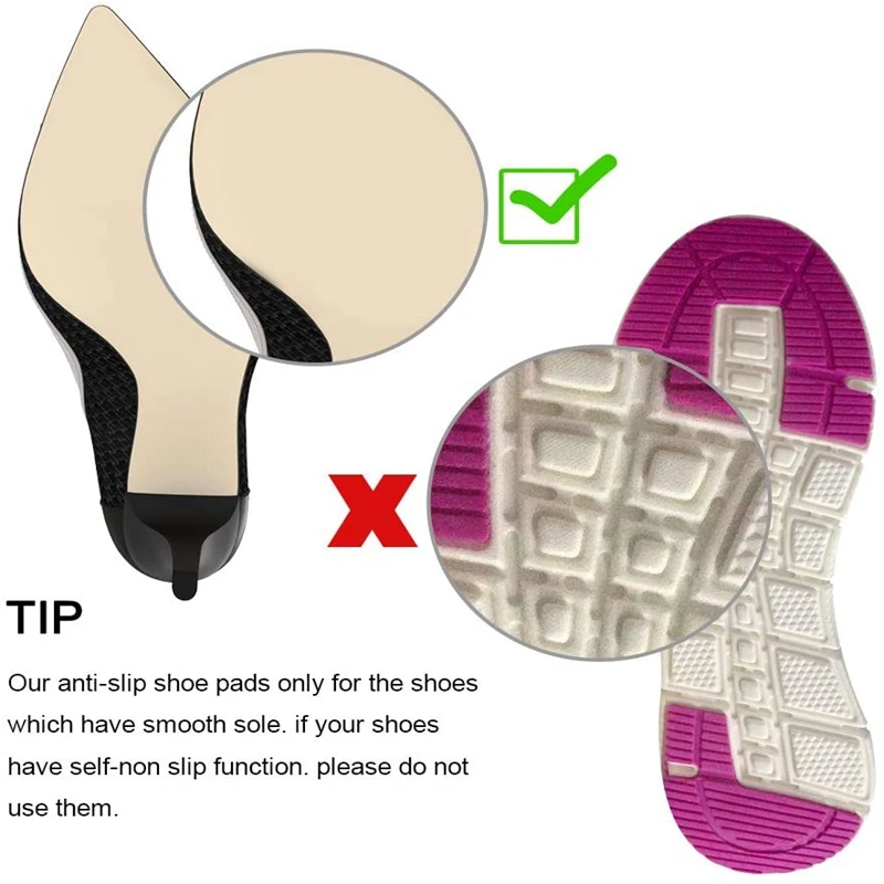 Self-Adhesive Anti-Slip Pads Sandal Shoes Mat High Heel Sole Protector Rubber Cushion Insole Forefoot High Heels Sticker Pads