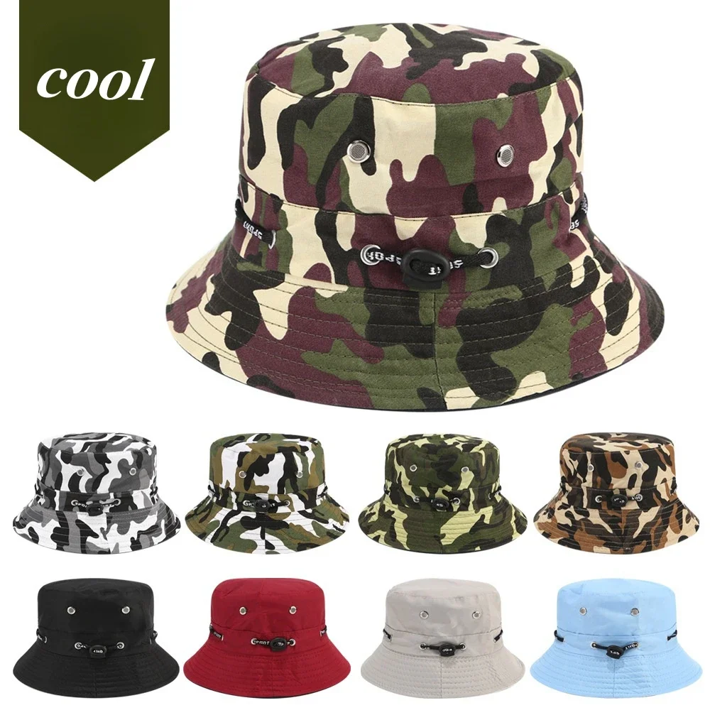 

Adult camouflage fisherman hat fashion outdoor sunshade camouflage pattern fishing hat classic bucket bucket hat adjustablemen