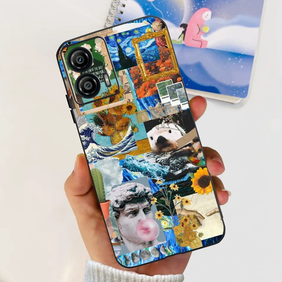 Stylish Pattern Soft TPU Shockproof Black Silicone Phone Case