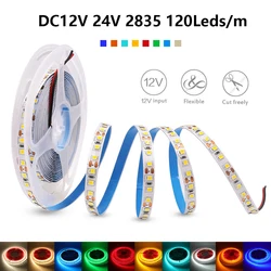Multi - Length Flexible LED Strip Light, 120 LEDs/M, 13 Vibrant Colors, 8mm PCB, Home Illumination - 12V 20m (4x5m) (Red)