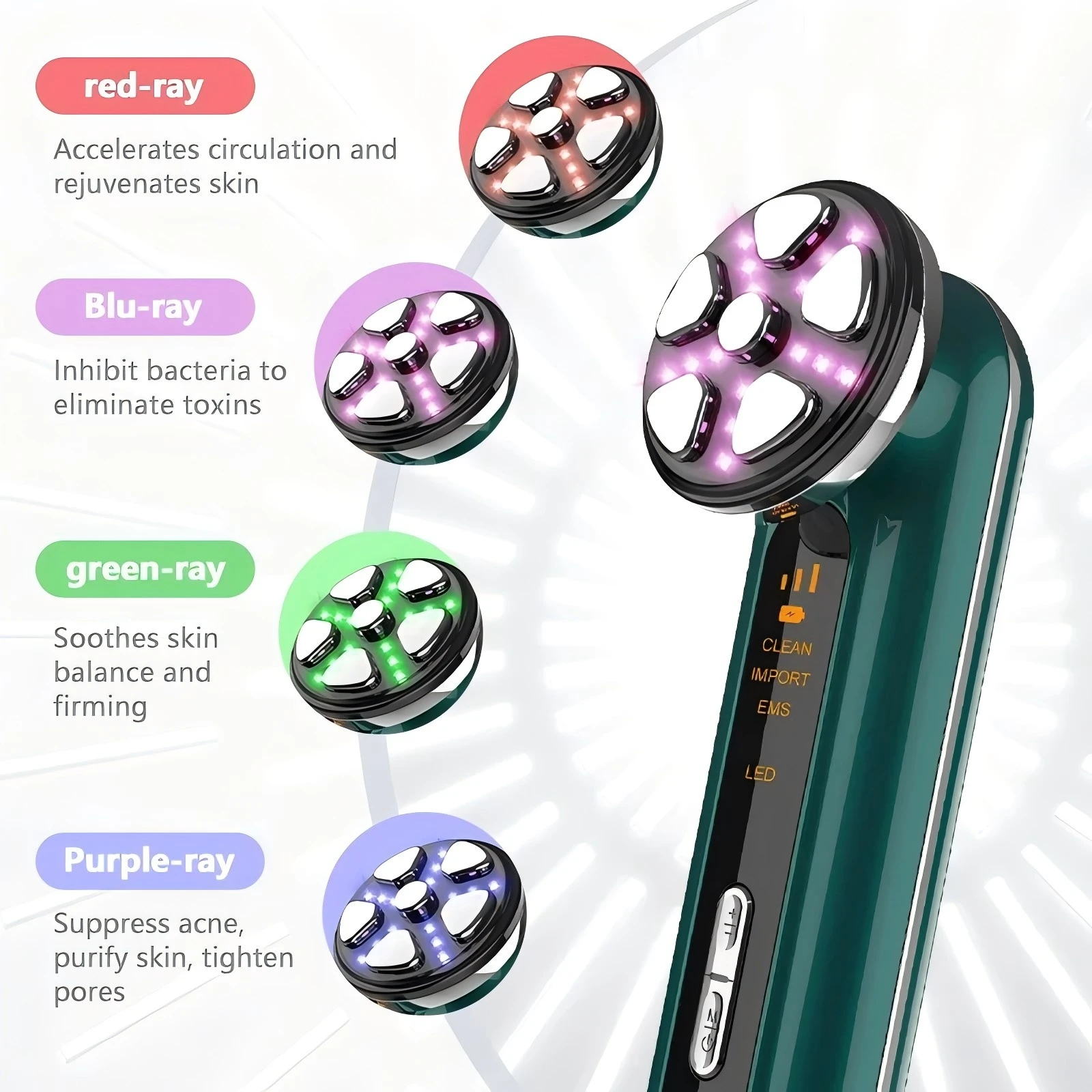 Microcurrent Facial Device Face Lifting Machine Neck Skin Tighten Massager LED Light Photon Vibration Rejuvenation Beauty Tool