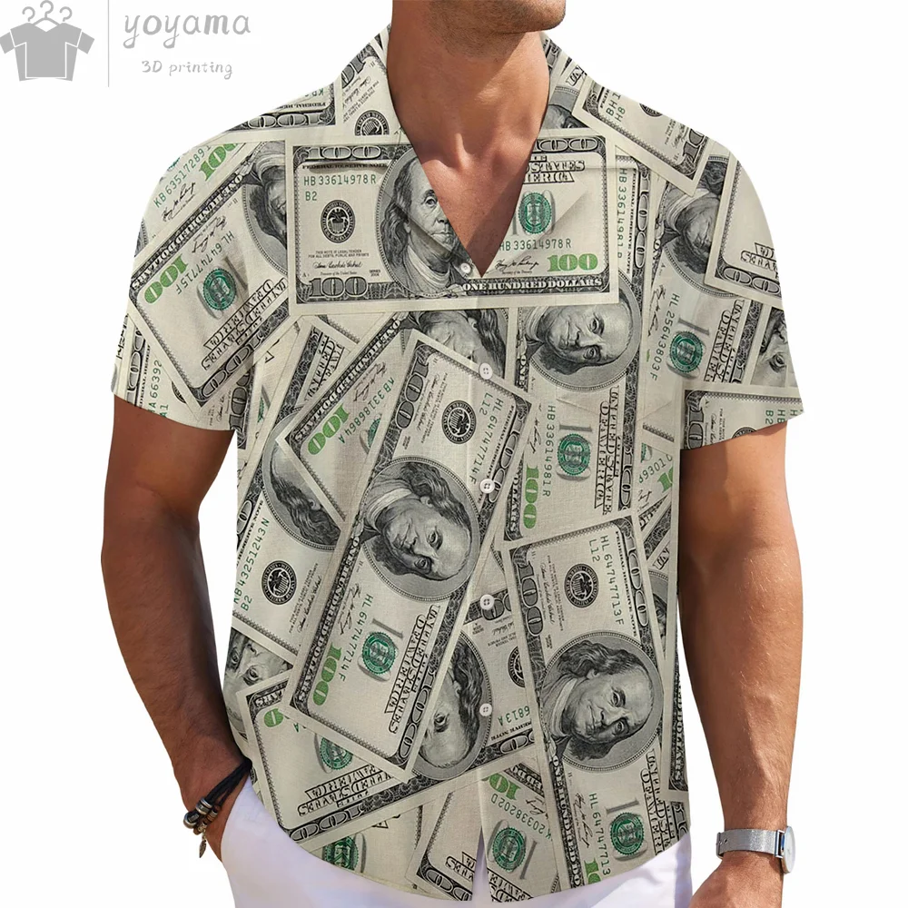 Summer Hawaiian Shirt Man Fashion Abstract Pattern Print Shirts For Men Harajuku Street Abstract Print Men's Short Sleeve Shirts