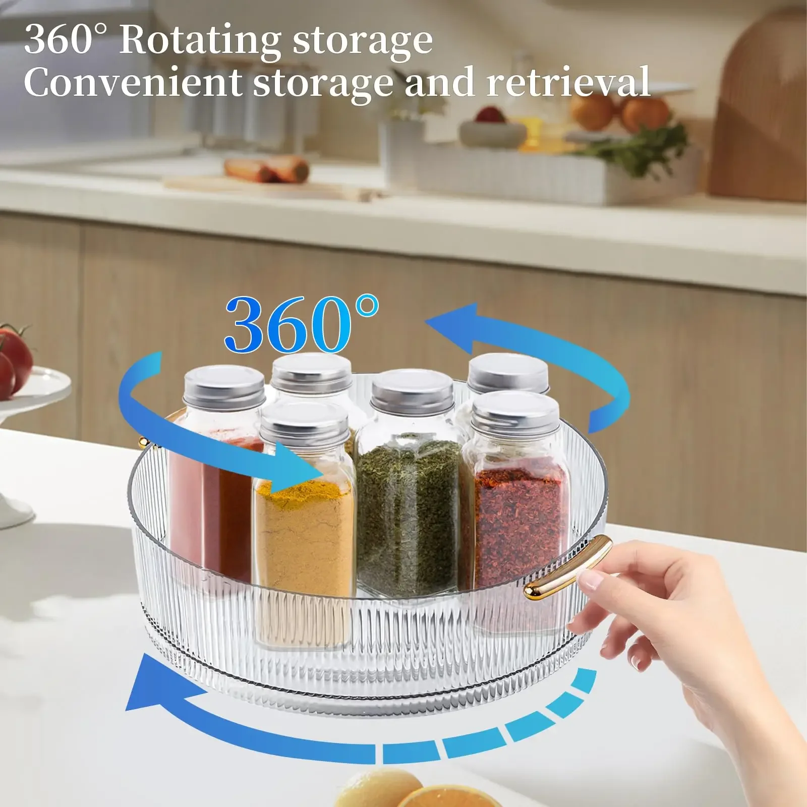 360 Rotating Lazy Susan Pantry Organizers and Storage Turntable Spice Rack for Kitchen Countertop Dining Table Pantry Cabinet