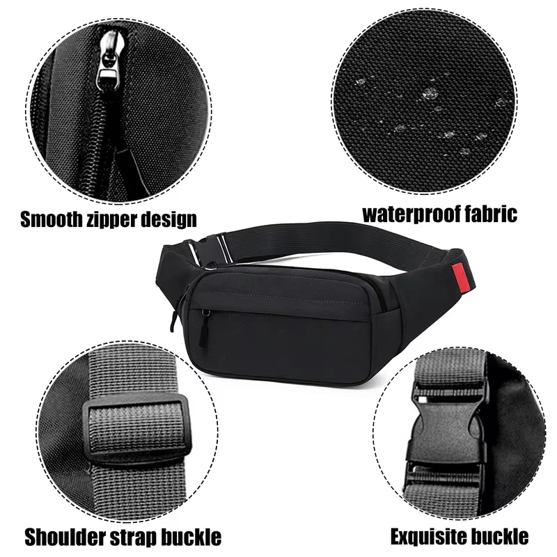 Men’s and Women’s Universal Models Waist Bag Fashion Crossbody Bags Sports Cell Phone Bags Solid Color Large Capacity Chest Bag Best Sellers In Luggage, Bags