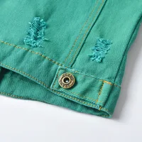 Veste en Denim Décontractée à Manches sulfpour Garçon et Fille, Manteau d'Extérieur Déchiré, Vêtements d'Automne et d'Hiver, de Printemps, pour Enfant de 1 à 7 ans 6