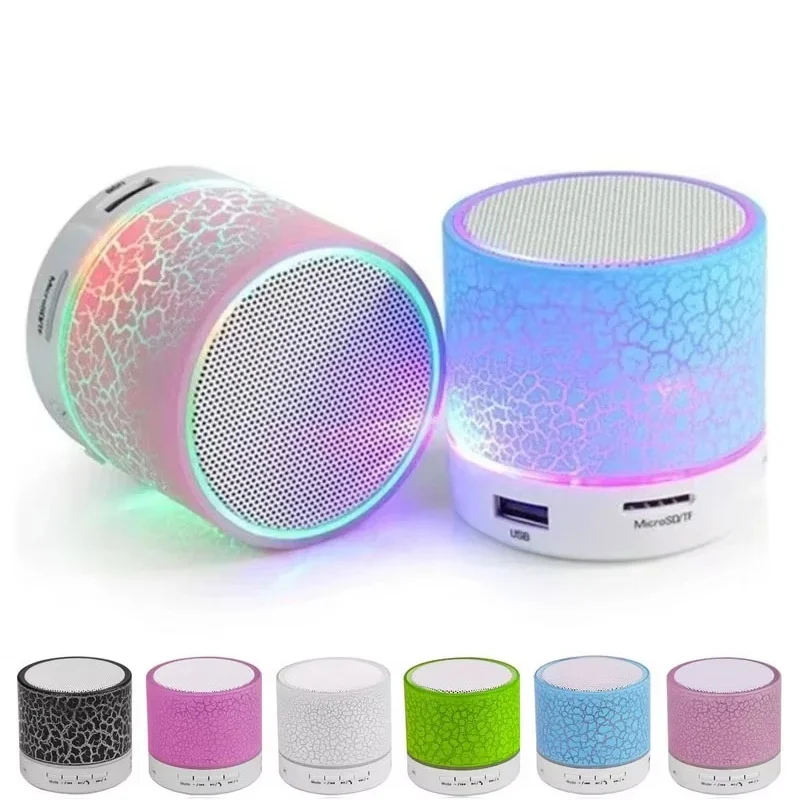Compact Wireless Bluetooth Speaker with LED Light and Subwoofer