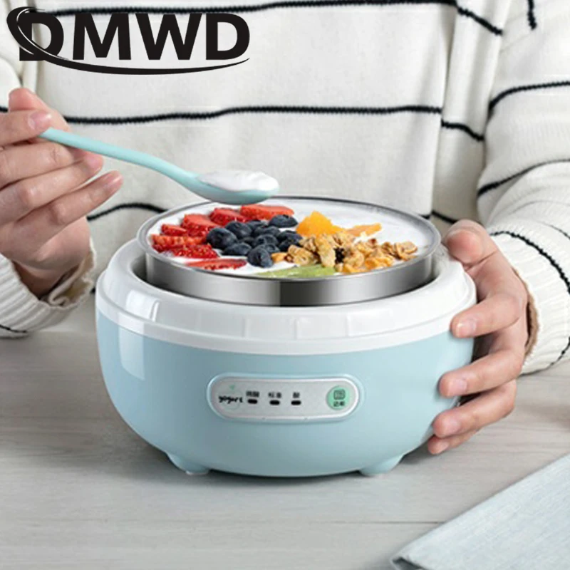 DMWD Electric Yogurt Machine Automatic Timing Sour CreamRice Wine Leben Fermentater Yoghurt Fermenting Maker With 4 Glass Cups 3