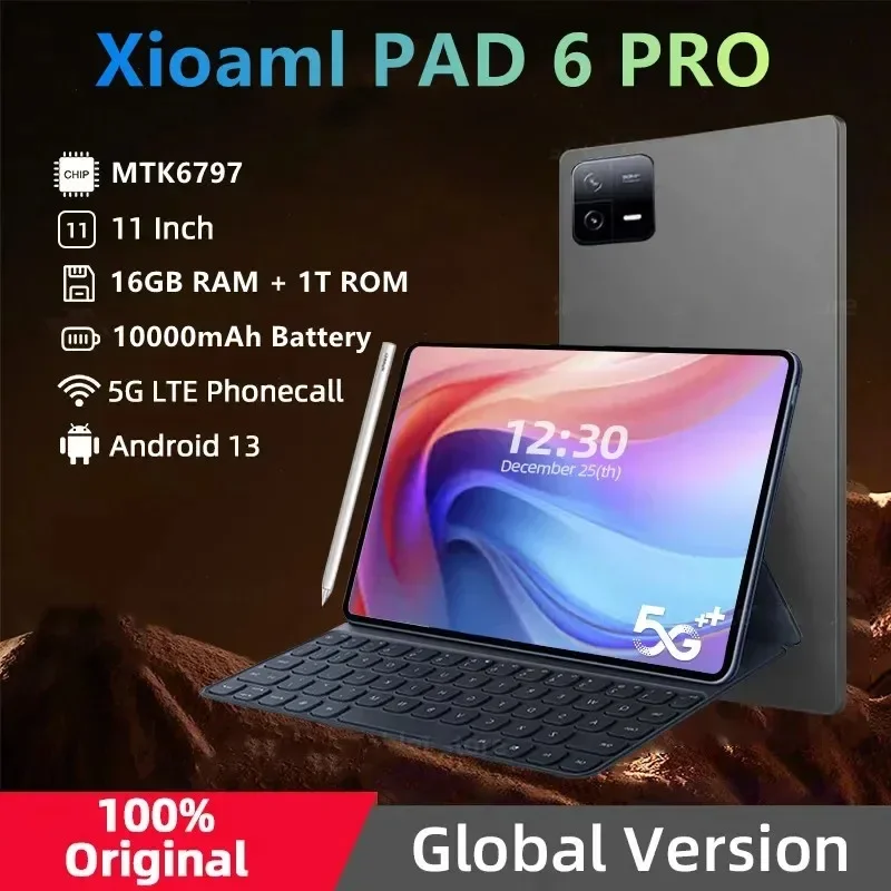 

2023 Original Global Version Tablet PC 14 Inch Android 13 Snapdragon 888 Pad 6 Pro 16GB 512GB HD 4K Mi Tab Screen 5G Wifi Tablet