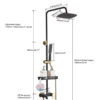 Thermostatic Shower Set Bathroom Metal Black Shower Mixer Faucet Constant Shower Tap Shower Shelf 6
