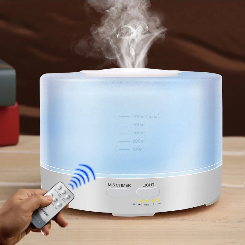 

500ML Remote Control Aroma Diffuser Ultrasonic Mute Environmental Wood Grain Bluetooth Humidifier Air Purification Humidifier