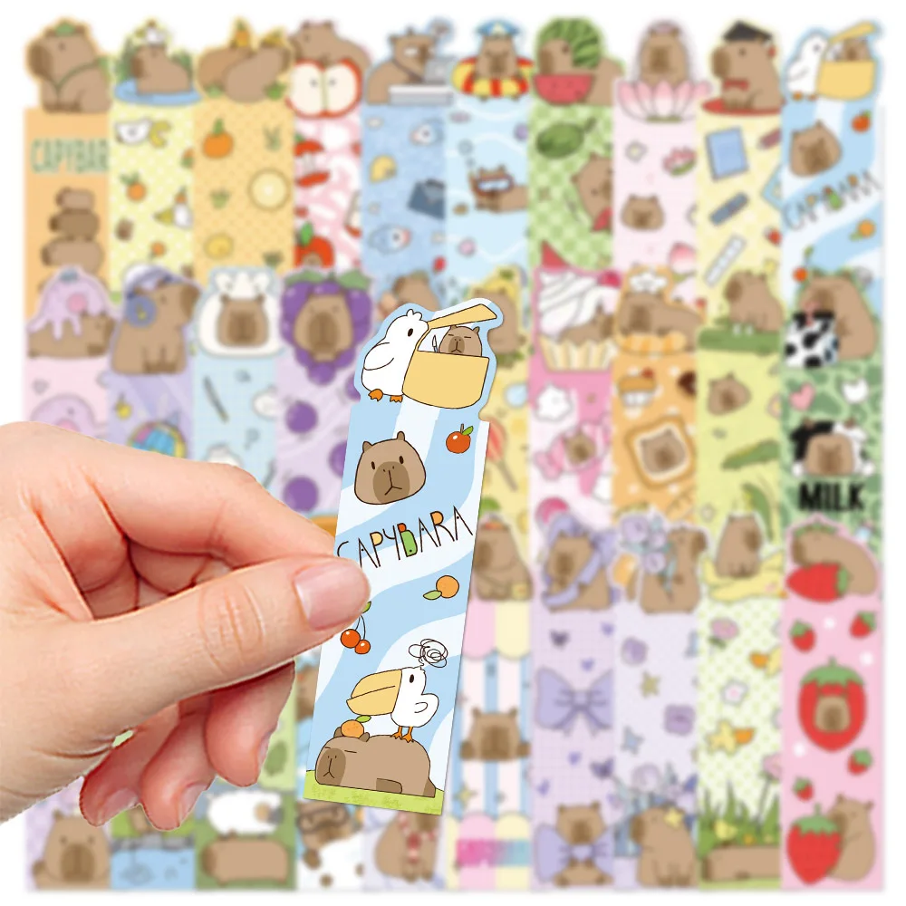 30 Cute Cartoon Capybara Bookmark Small Niche Decoration Reading Book Bookmark Desk Hand Account Portable Animal Bookmark Bookmarks Stationery Supplies Bookmark Holder