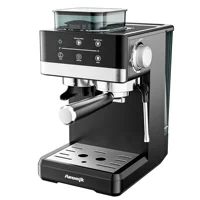 Aeomjk Hot and Cold Dual-Extract Semi-Automatic Grinding All-In-One Espresso Machine, 1.8L Water Tank, 20Bar Pressure, Steam Milk Foaming Machine 1