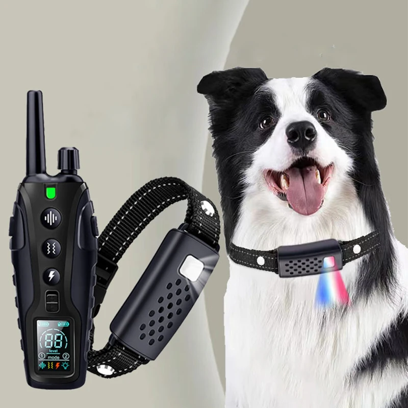 

LED Pet Dog Trainings Electric Shocker Dog Training Anti Bark Collar Ultrasonic Dog Repeller Training Aids and Behavior