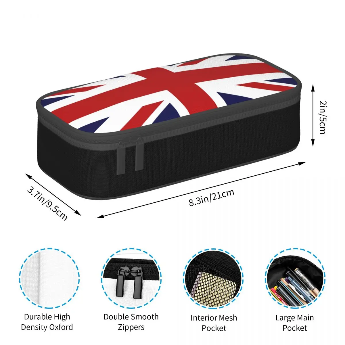 Union Jack Flag Of The UK Pencil Cases Big Capacity Pen Bags Pen Box Pencil Pouch For Boys Girls Students Stationery School